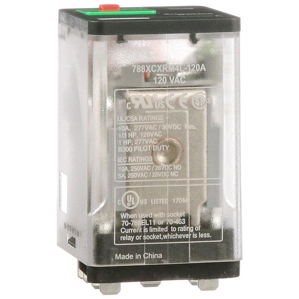 Relevador de propósito general Schneider Electric, 120V AC, cuadrado, 11 pines, 3PDT - 788XCXRM4L-120A