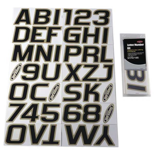 Hardline Products Number and Letter Combo Kit, Black, 3in.H - GBLKBE700