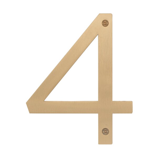 Sure-Loc Hardware Sure-Loc Hardware Stainless Steel House Number, 6, No. 4, Satin Brass - HNSS6-4 SB