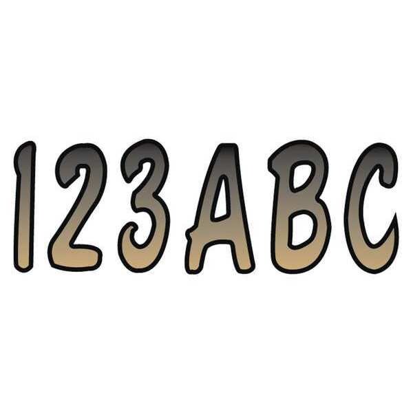 Hardline Products Number and Letter Combo Kit, Beige/Black - GBRBKG200