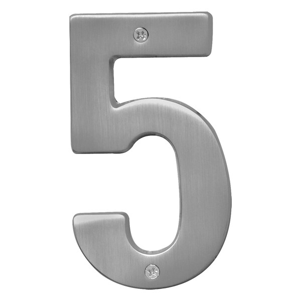 Hy-Ko 5In Satin Nickel Number 5, 3PK - A31015
