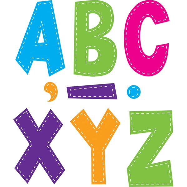Roomfactory 7 in. Multi Bright Stitch Fun Font Letters, 3PK - RO3482130