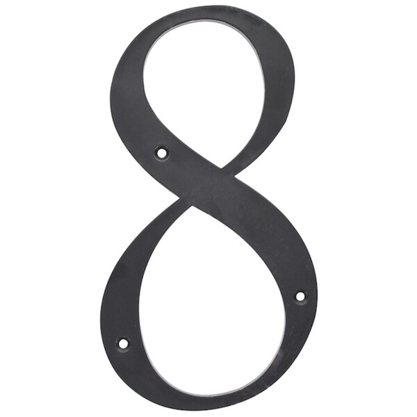Recinto 6 in. No.8 Plastic Nail-On House Number, Black - 1 Piece, 3PK - 1680362
