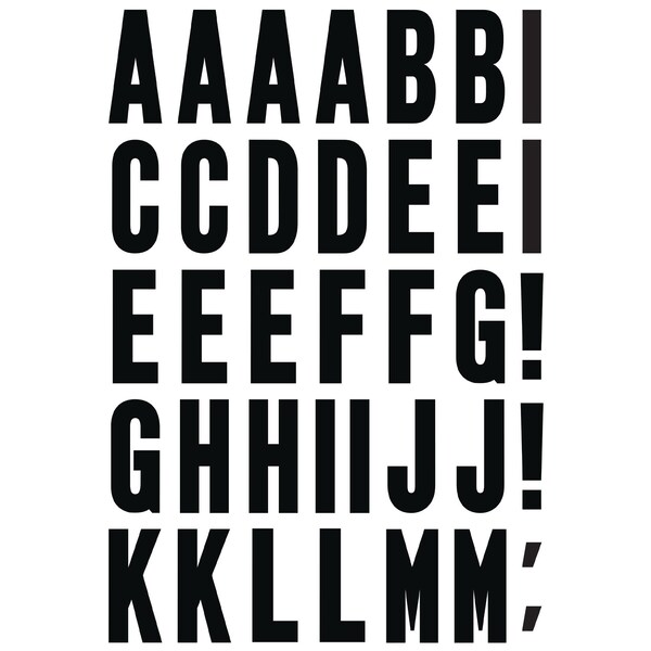 Hy-Ko 2In Black/White Letters/Symbols, 10PK - A02071