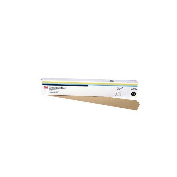3M 3M Production Resinite Gold Sheet 02569, 2 3/4 in x 17 1/2 in, P150A, 50PK - 7010325646