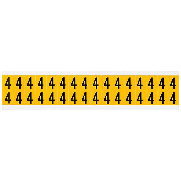 Brady Number Label, 4, 3/4in.Hx9/16in.W, Vinyl - 1520-4