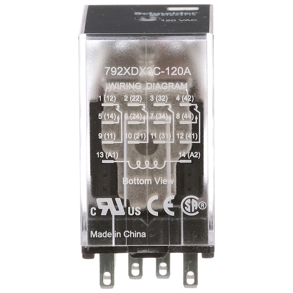 Relevador de Propósito General Schneider Electric, 120V AC Coil Volts, Cuadrado, 14 Pines, 4PDT - 792XDX3C-120A