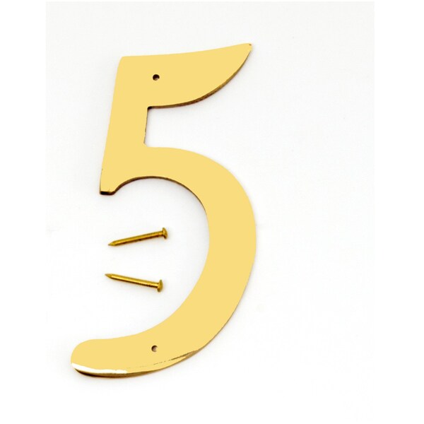 Hy-Ko 4In Decorative Brass Number 5, 10PK - A20095