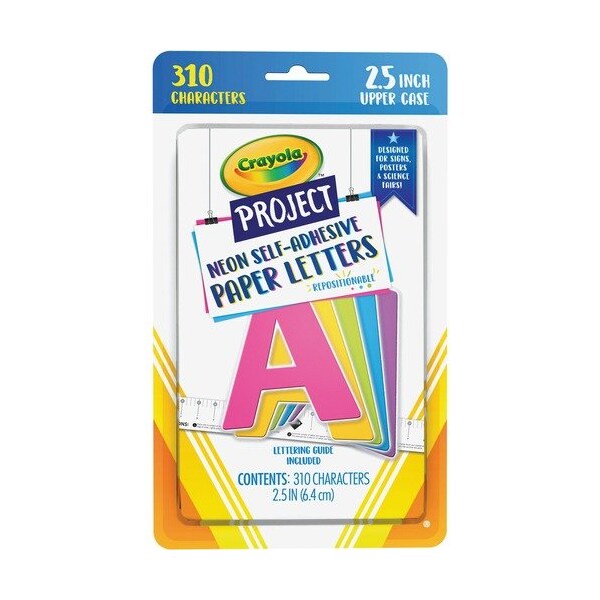Pacon Letters, SelfAdhesive, 2-1/2in, 3AST/NE, 310PK - PACP1647CRA