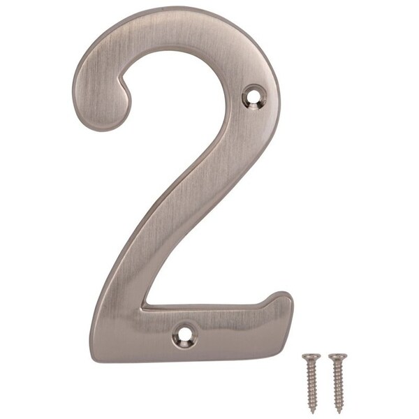 Prosource House Number, Character: 2, 4 in H Character, 2.28 in W Character - N-Z042SN-3L-PS