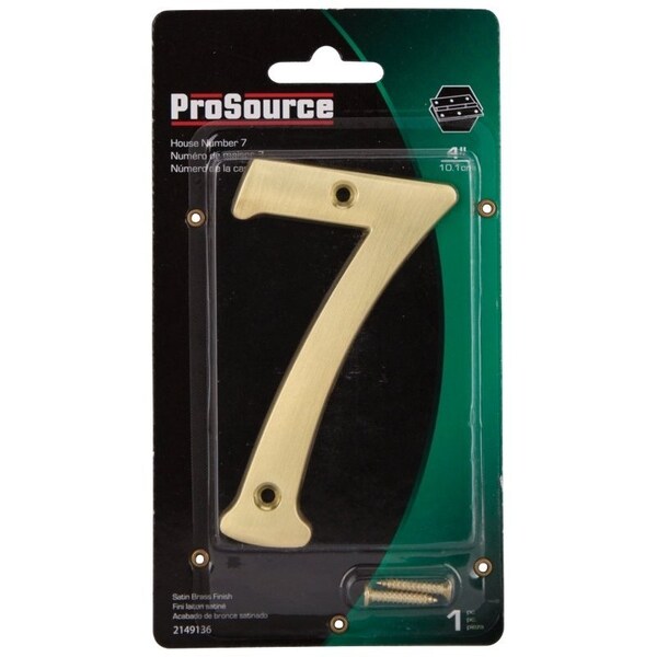Prosource House Number, Character: 7, 4 in H Character, 2.21 in W Character - N-Z047PB3L-PS