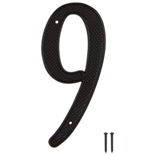 Prosource House Number, Character: 9, 4 in H Character, 2.28 in W Character - N-019-PS