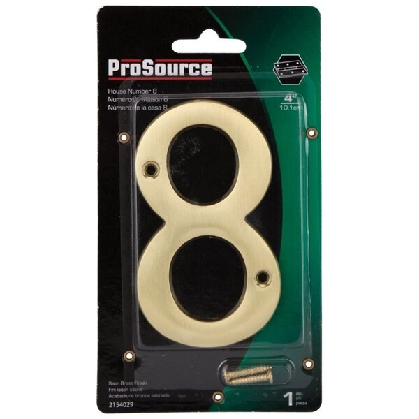 Prosource House Number, Character: 8, 4 in H Character, 2.28 in W Character - N-Z048PB3L-PS