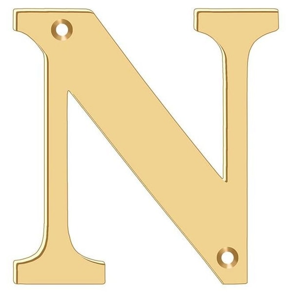 Deltana Residential Letter N Lifetime Brass 4" - RL4N-CR003