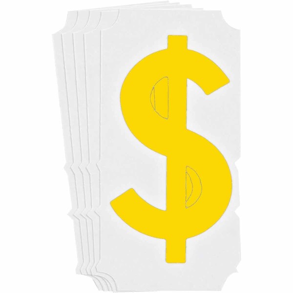 Brady Quik-Align 5150 Series Polyester 4 in Lbl Legend: $ Yellow 10PK - 5150P-$