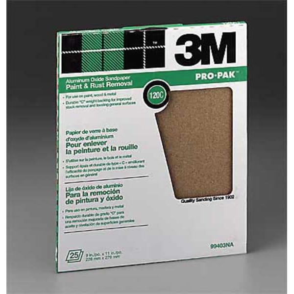 3M Sanding Sheet, 11x9 In, 120 G, AlO, PK250 - 99403NA-CC