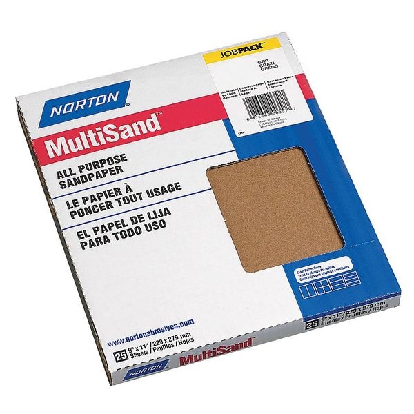 Norton Abrasives Sanding Sheet, 11x9 In, 120 G, AlO, PK25 - 07660700357