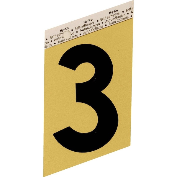 Hy-Ko Aluminum 3-1/2 In. Non-Reflective Adhesive Number Three - GG-25/3