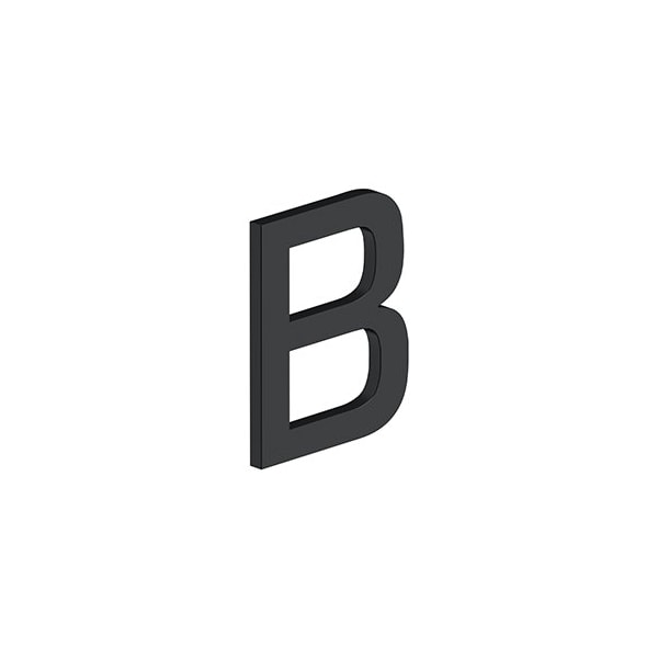 Deltana 4 LETTER B, E SERIES W/ RISERS, STAINLESS STEEL in Paint Black - RNE-BU19
