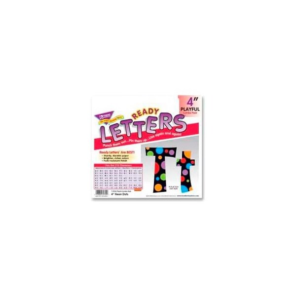 Trend Enterprises Trend 4" Playful Combo Ready Letters, Neon Dots, 1 Set - 79754