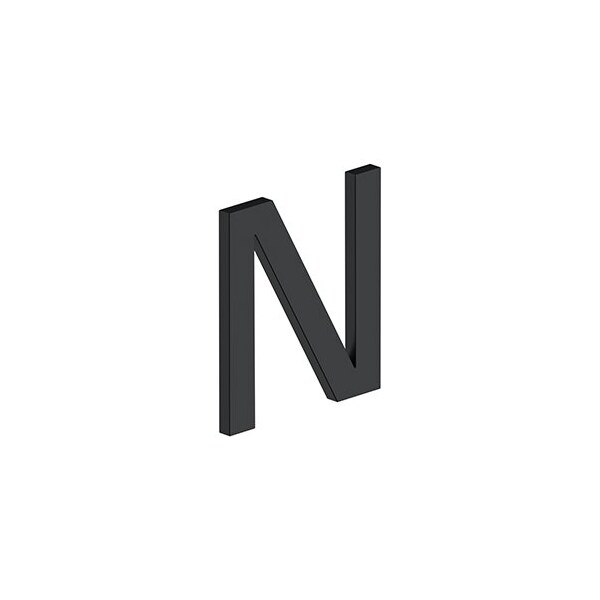 Deltana 4 LETTER N, E SERIES W/ RISERS, STAINLESS STEEL in Paint Black - RNE-NU19