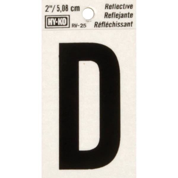 Hy-Ko Vinyl 2 In. Reflective Adhesive Letter, D - RV-25/D