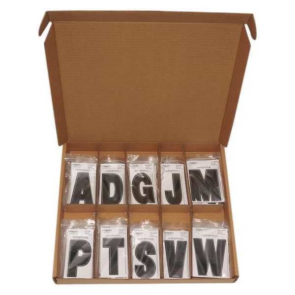 Hardline Products Letter Kit, A-Z, 3" Black Vinyl, PK350 - 3SCBP-350