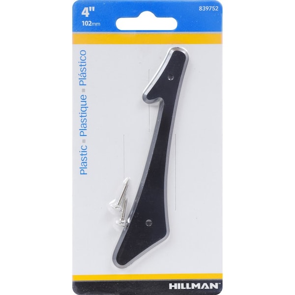 Hillman HILLMAN 4 in. Black Plastic Nail-On Number 1 1 pc - 839752