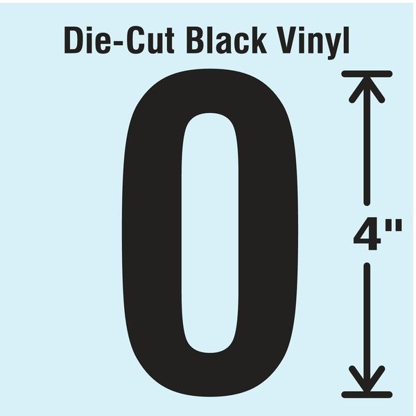 Stranco Die Cut Number Label, 0, 10 Cards, PK10 - DBV-4-0-10