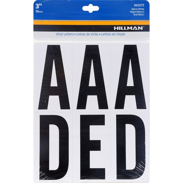 Hillman HILLMAN 3 in. Black Vinyl Self-Adhesive Letter Set A-Z 52 pc - 842272