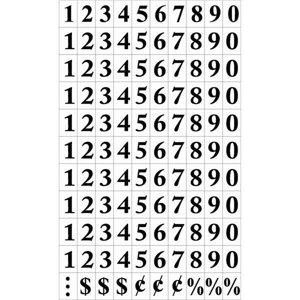 Mastervision Magnetic Numbers, 1/2"x3/4", Vinyl, Black - BVCKT2020