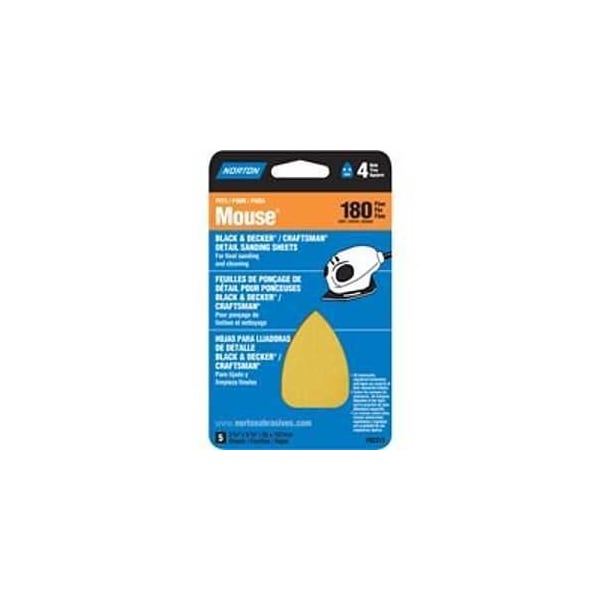 Norton Co 0 Sanding Sheet, 3 in W, 7 in L, 180 Grit, Fine - 2315