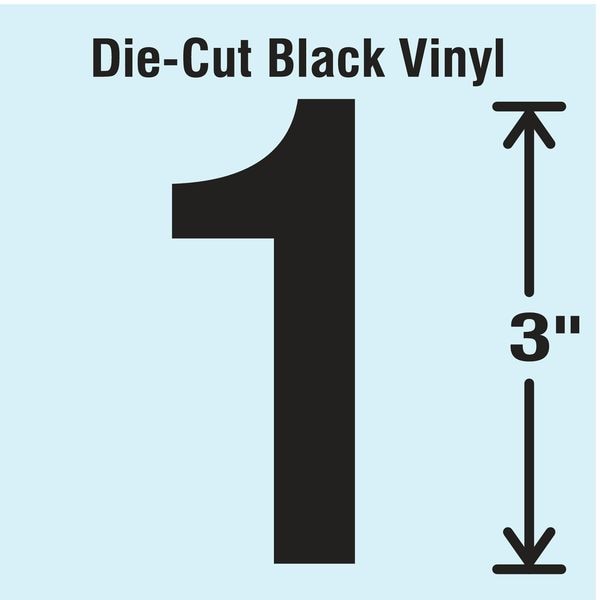 Stranco Die Cut Number Label, 1, 10 Cards, PK10 - DBV-3-1-10