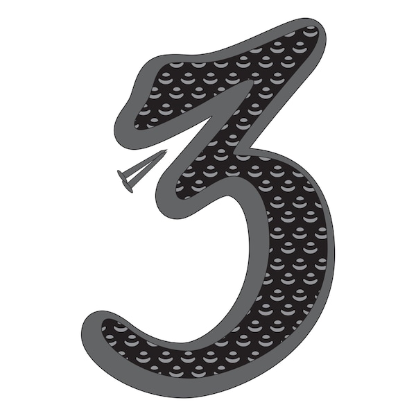 Hy-Ko 4.5In Black Zinc Number 3, 10PK - A20260