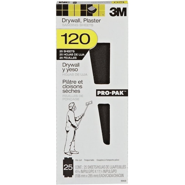3M 3M 99430 Sandpaper, 120-Grit, Fine, Aluminum Oxide, Tan - 99430