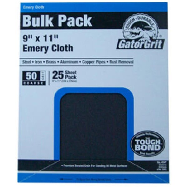 Gator Finishing 4247 9 in. x 11 ft. Coarse 50 Grit Emery Cloth- 25 Count - 214304