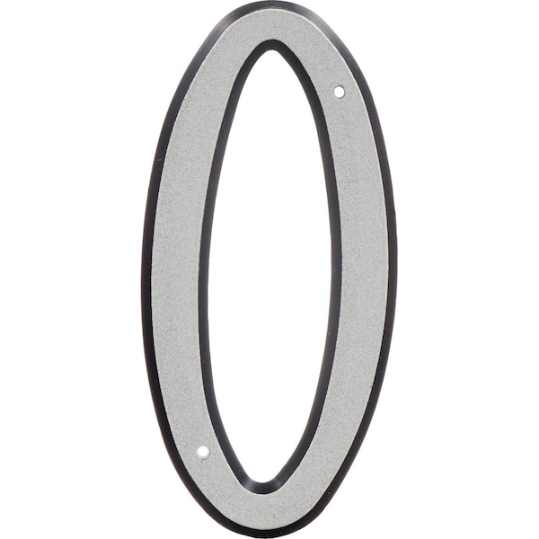 Ornatus Outdoors 4 in. Nail-On Reflective Plastic House Number - 0 - OR2979437