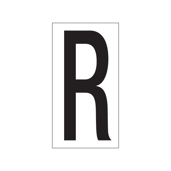 Bsc Preferred 3-1/2'' ''R'' Vinyl Warehouse Letter Labels, 50PK - BUY00021742