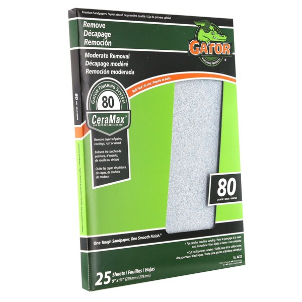 Gator Grit Gator CeraMax 11 in. L X 9 in. W 80 Grit Ceramic Sandpaper 1 pk - 3402