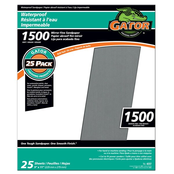 Gator Grit Gator 11 in. L X 9 in. W 1500 Grit Silicon Carbide Waterproof Sandpaper 1 pk - 3287