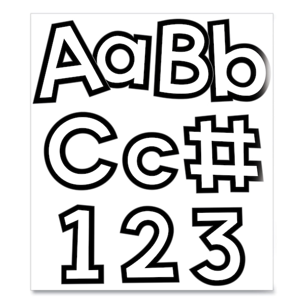 Carson Dellosa EZ Letter Combo Packs, White with Black Trim, 4 in.h, 219 Characters - 130100