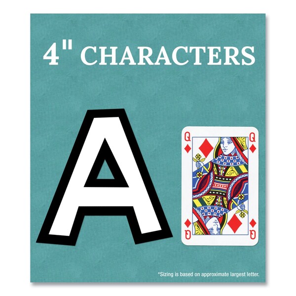 Carson Dellosa EZ Letter Combo Packs, White with Black Trim, 4 in.h, 219 Characters - 130100