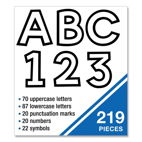 Carson Dellosa EZ Letter Combo Packs, White with Black Trim, 4 in.h, 219 Characters - 130100