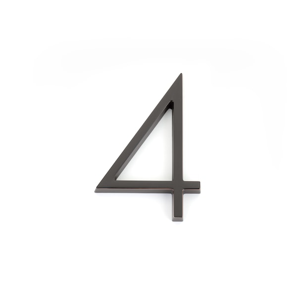 Emtek 7in Modern # 4 House Number Oil Rubbed Bronze Finish - 2834US10B