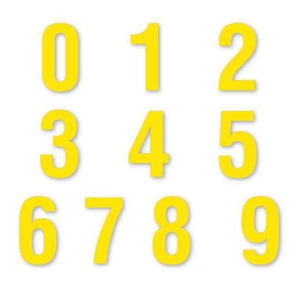 Magna Visual Die Cut Number Magnets, 6", Yellow, PK108 - DCN-62