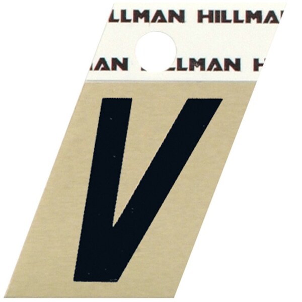 Hillman HILLMAN 1.5 in. Black Aluminum Self-Adhesive Letter V 1 pc - 840536