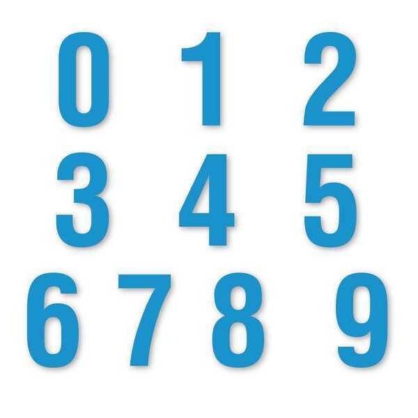 Magna Visual Die Cut Number Magnets, 3", Blue, PK108 - DCN-35