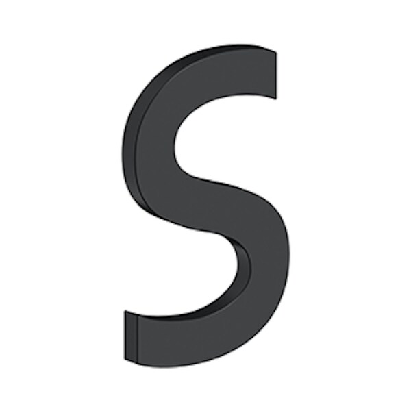 Deltana 4 Stainless Steel House Letter S with Risers Black Finish - RNBSU19