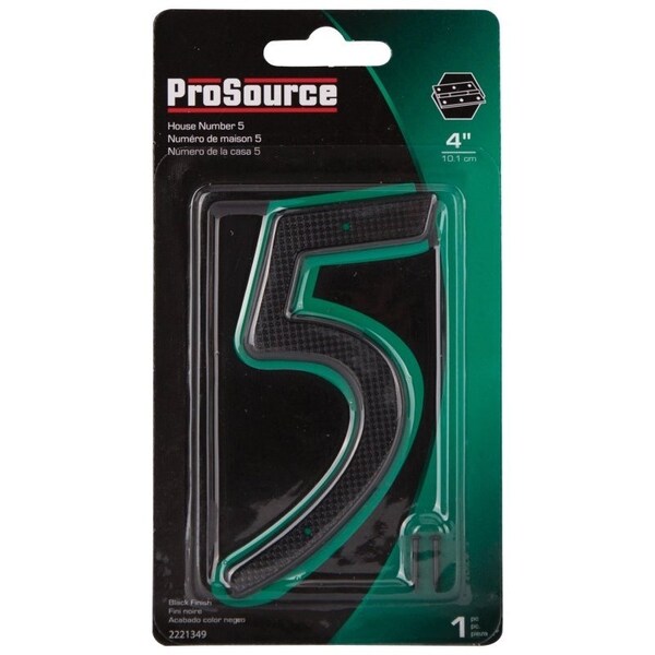 Prosource House Number, Character: 5, 4 in H Character, 2.28 in W Character - N-015-PS