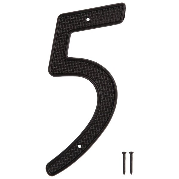 Prosource House Number, Character: 5, 4 in H Character, 2.28 in W Character - N-015-PS